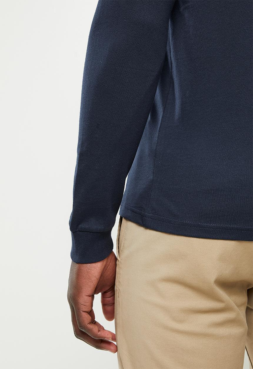 POLO - Men big pony long sleeve tee - navy