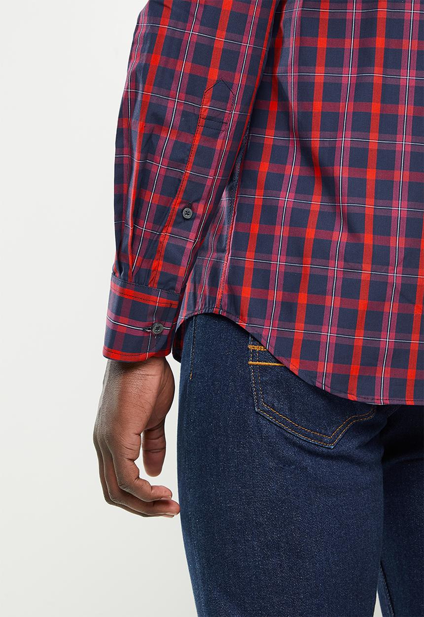 POLO - Men medium check long sleeve shirt - multi 