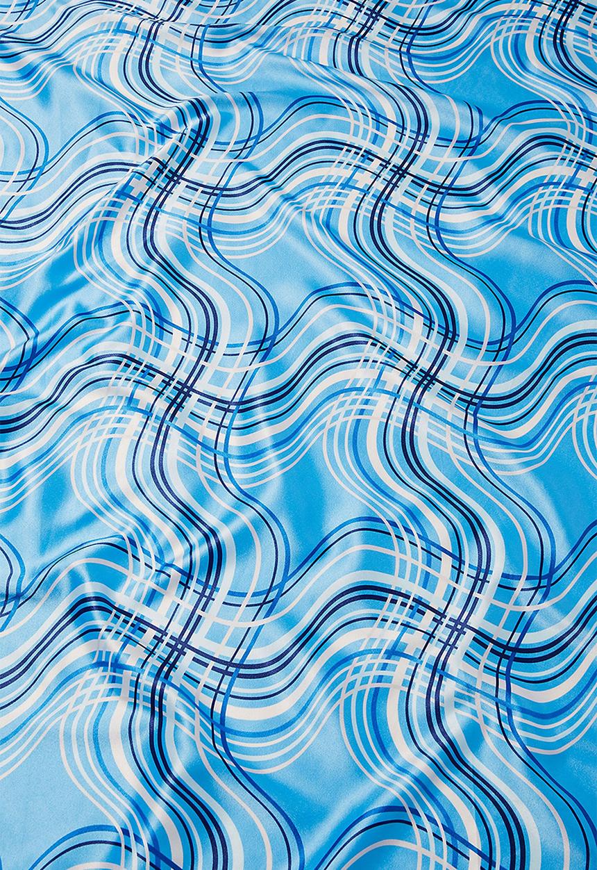 Rubi - Versatile scarf - blue brandy warped check
