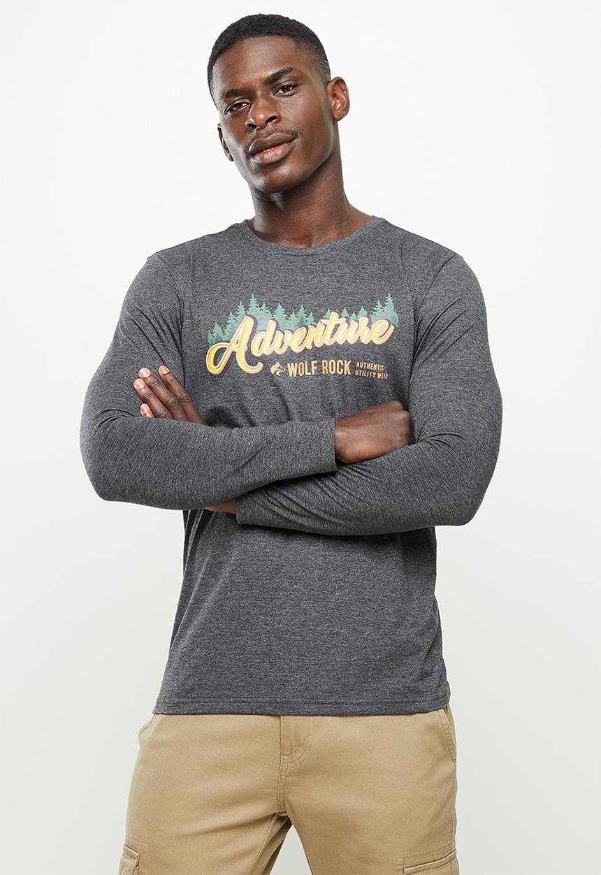Wolf Rock - In the woods long sleeve - charcoal melange