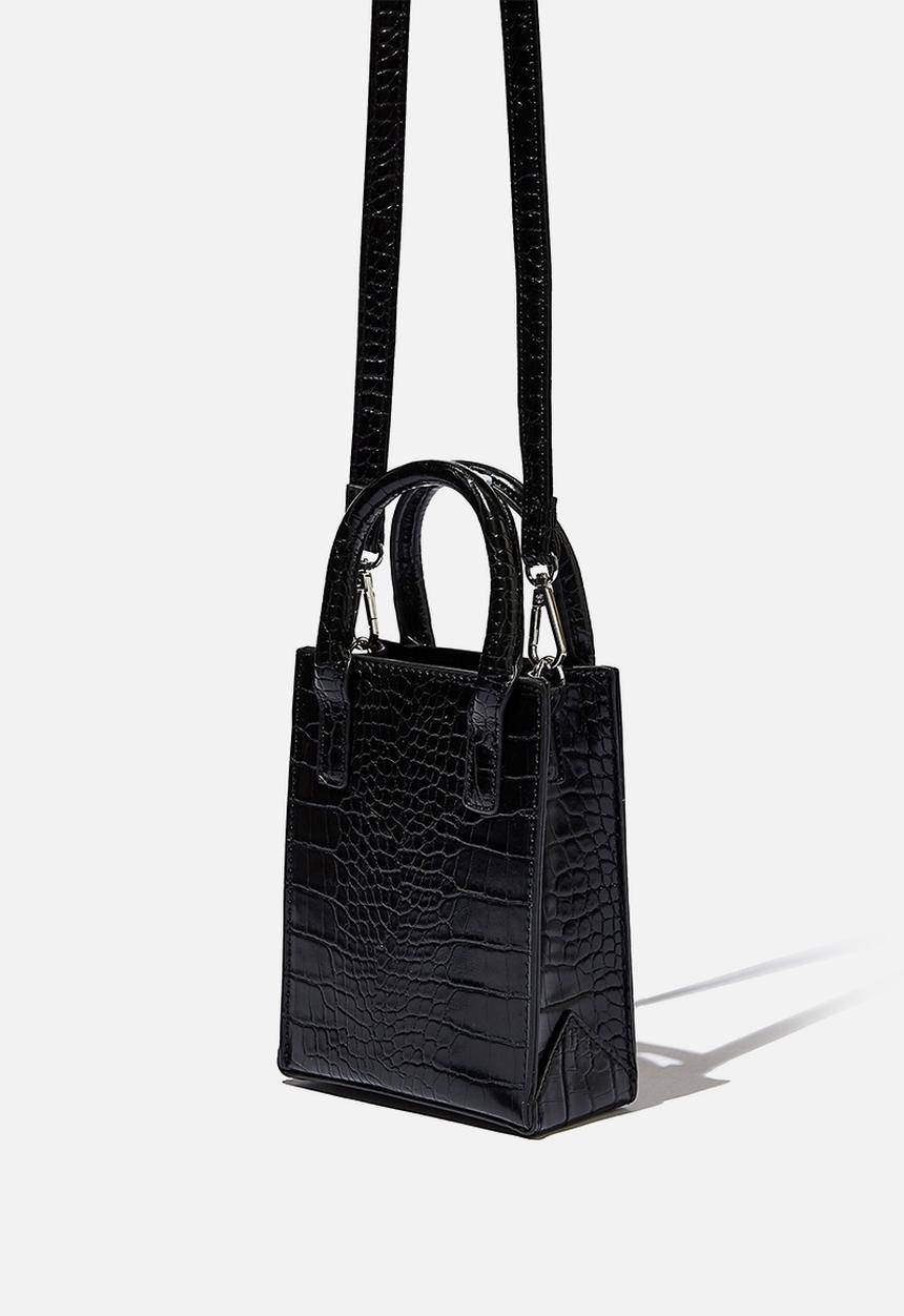 Rubi - Morgan cross body bag - black texture