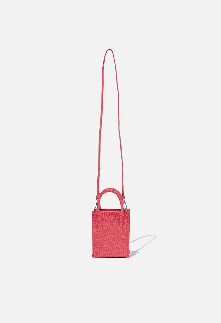 Rubi - Morgan cross body bag - pink pebble texture