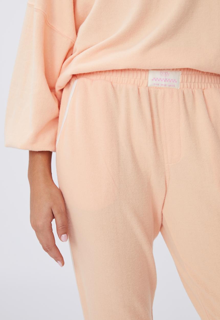 Cotton On - Super soft slim boxer pant - peach/white tipping