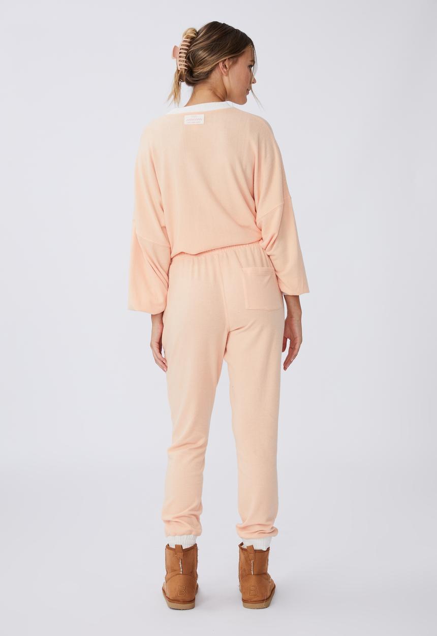 Cotton On - Super soft slim boxer pant - peach/white tipping