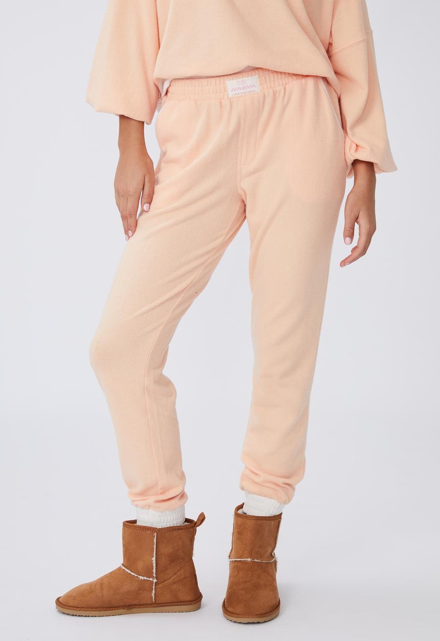 Cotton On - Super soft slim boxer pant - peach/white tipping