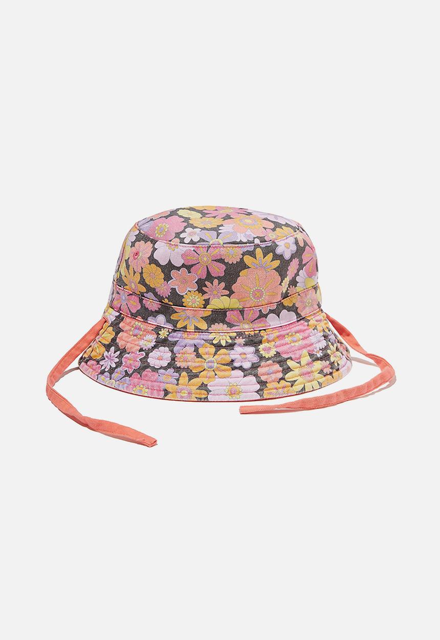 Cotton On - Reversible bucket hat - wanda floral/coral dreams