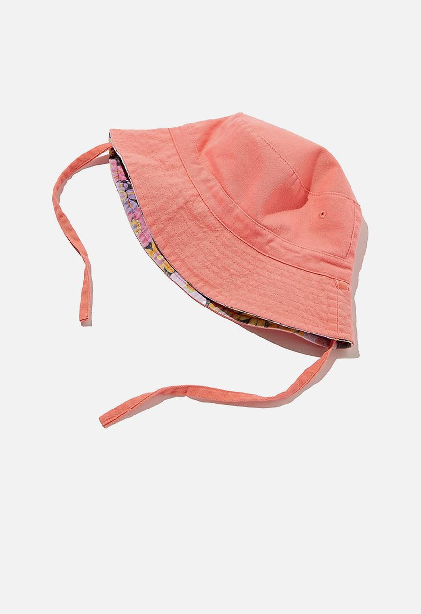 Cotton On - Reversible bucket hat - wanda floral/coral dreams