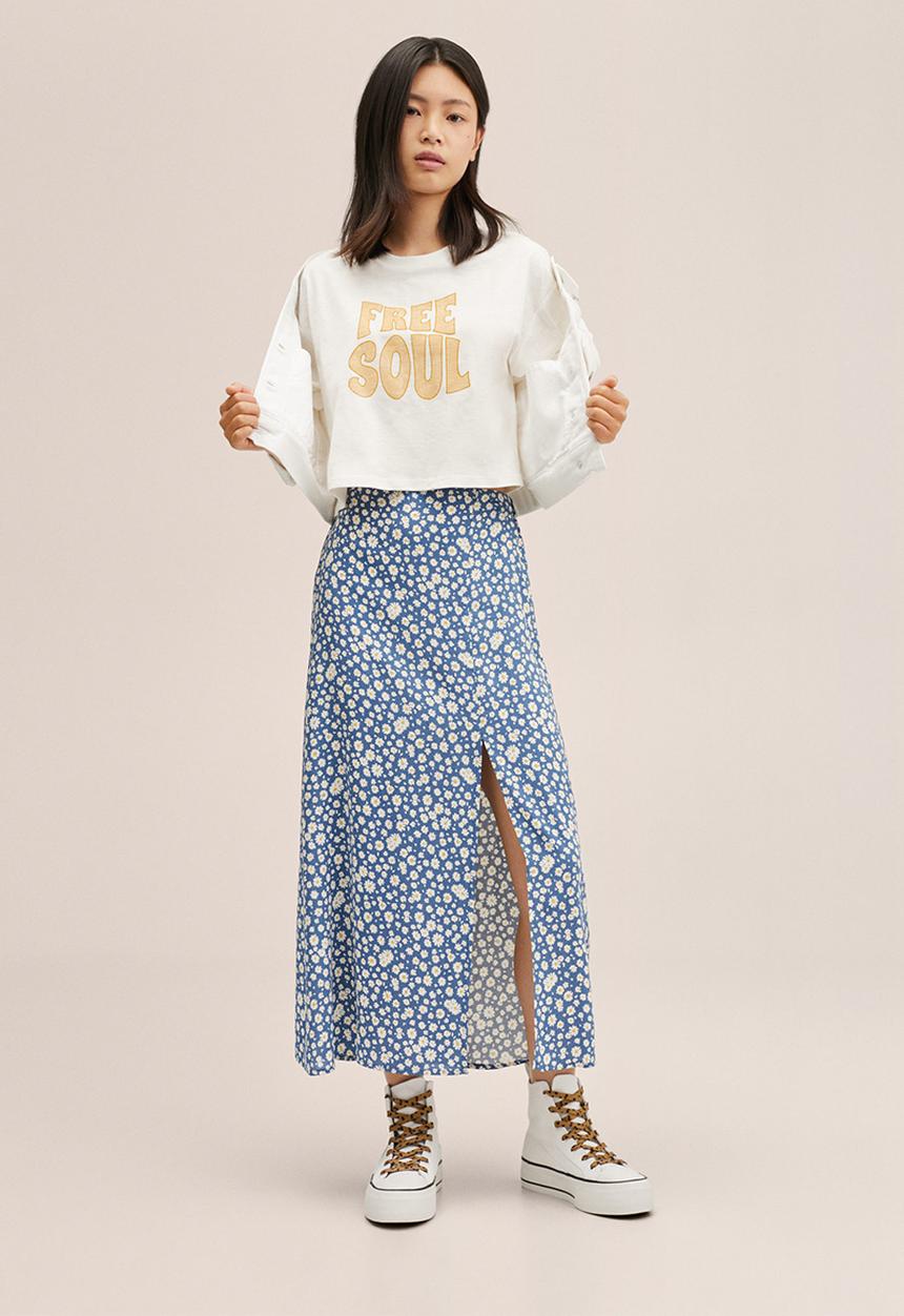MANGO - T-shirt freesoul  - white