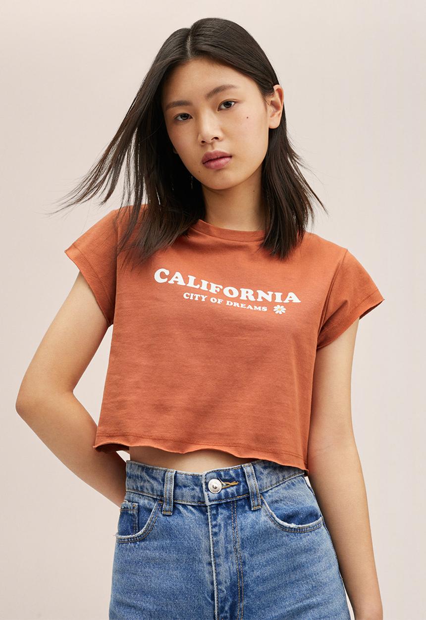 MANGO - T-shirt cali  - orange