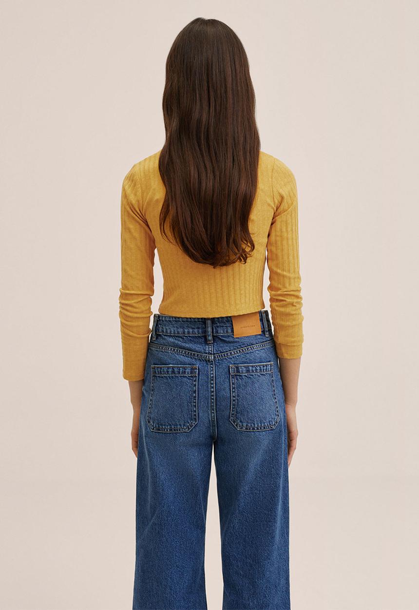 MANGO - T-shirt dhaka - yellow