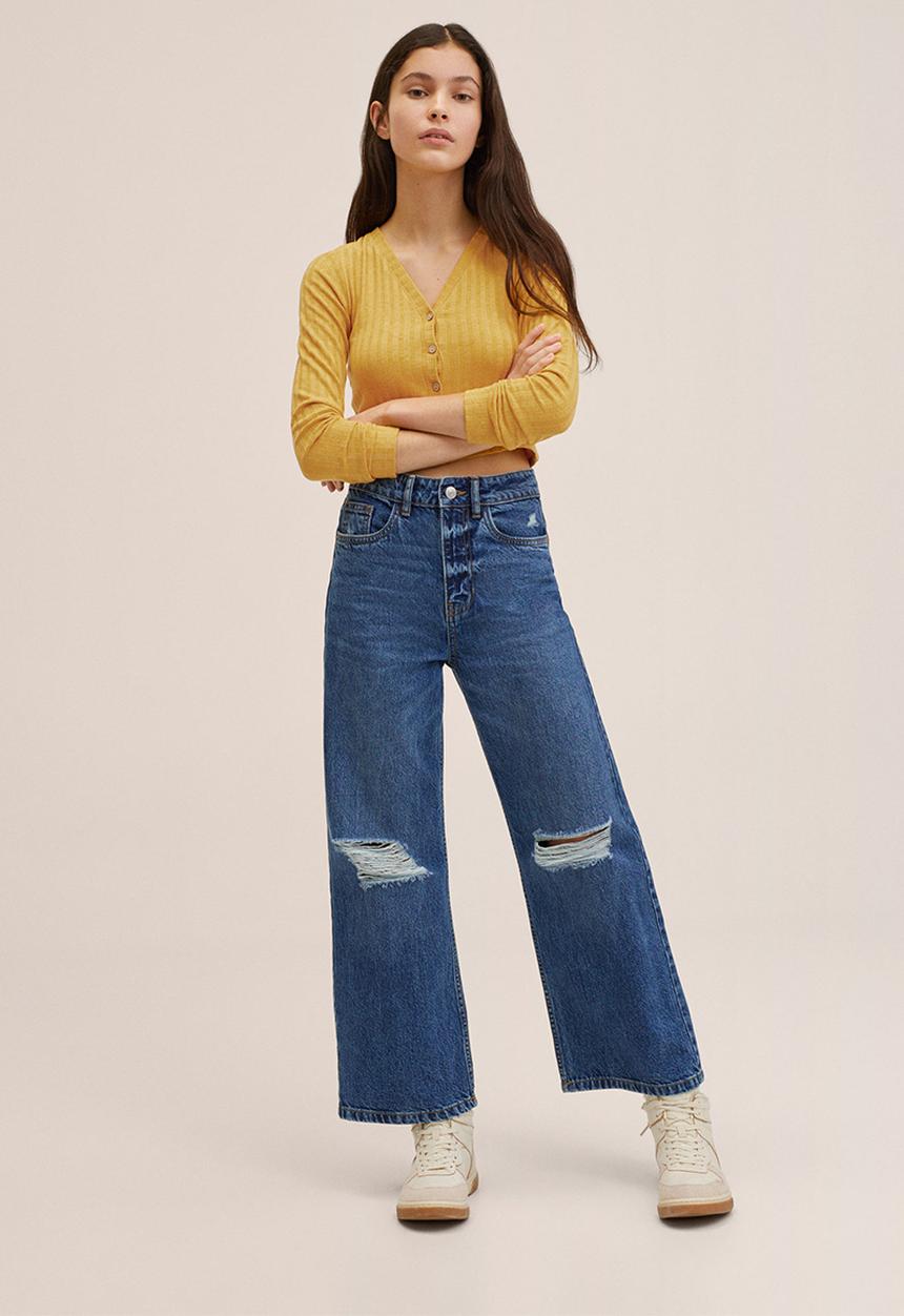 MANGO - T-shirt dhaka - yellow