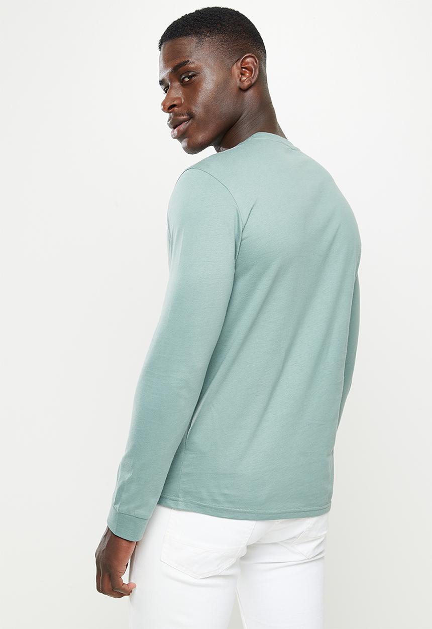 POLO - Men logo long sleeve tee - blue