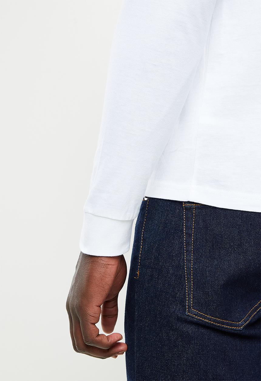 POLO - Men big pony long sleeve tee - white