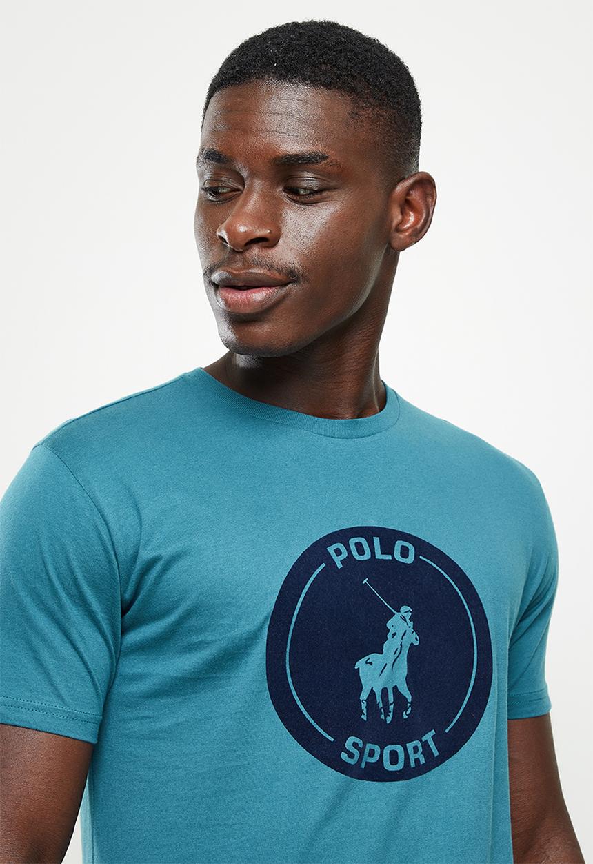 POLO - PS sport flock short sleeve tee - blue