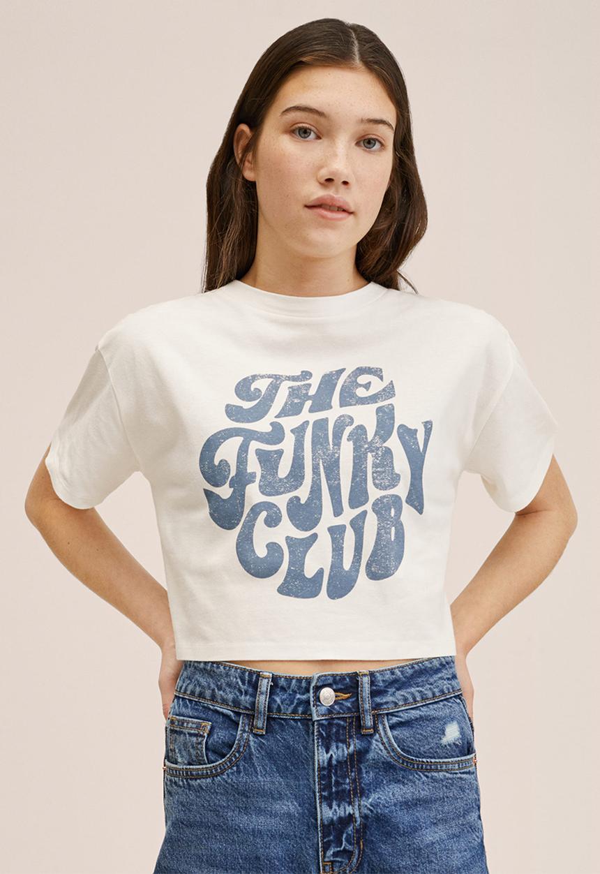 MANGO - T-shirt rolling - white