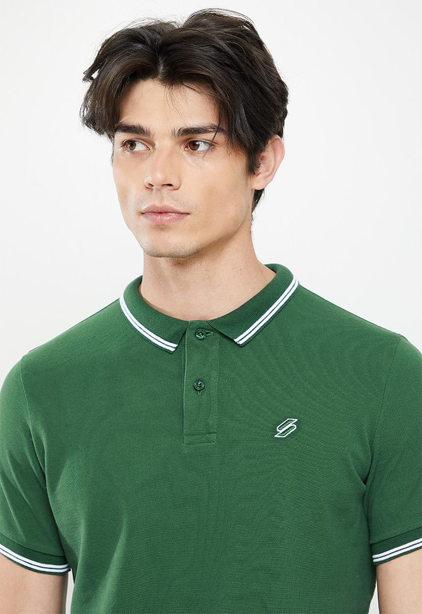 Superdry. - Superdry code polo shirt - dark green