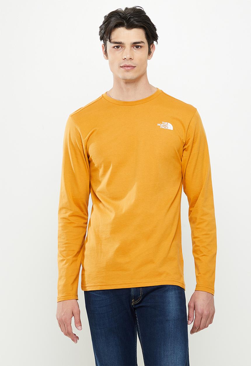 The North Face - M long sleeve red box tee - orange 