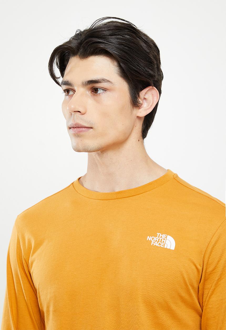 The North Face - M long sleeve red box tee - orange 