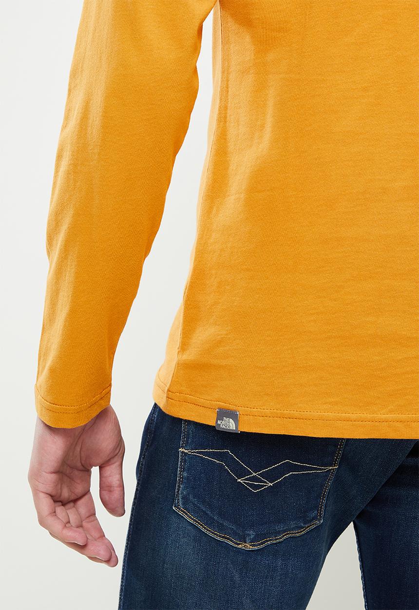 The North Face - M long sleeve red box tee - orange 