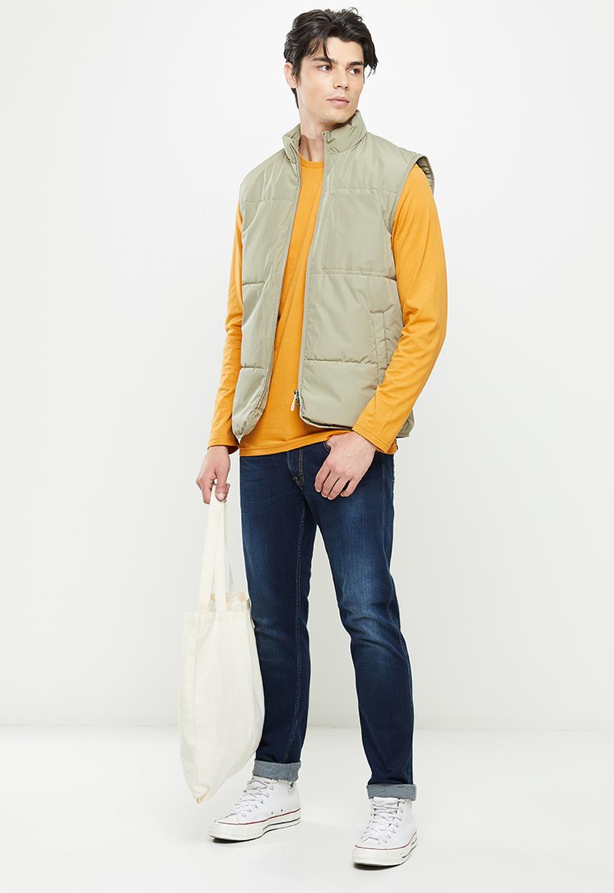 The North Face - M long sleeve red box tee - orange 