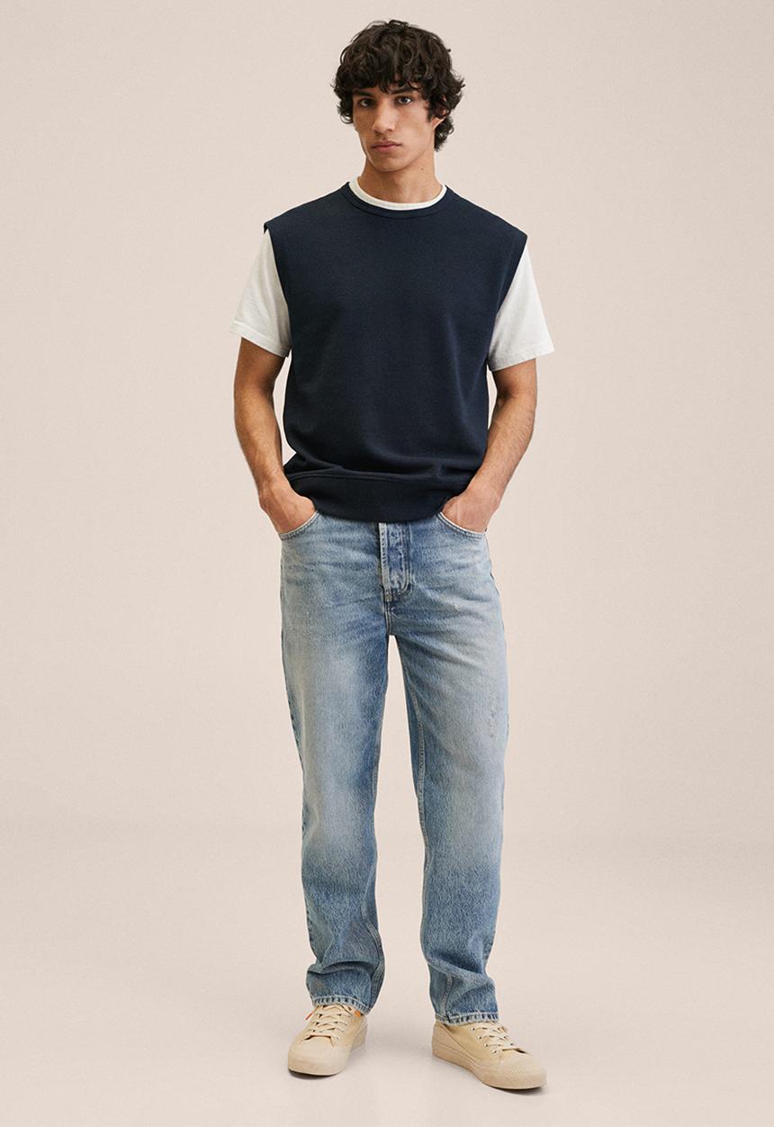 MANGO - Mauro Cotton Sweatshirt Vest - dark navy