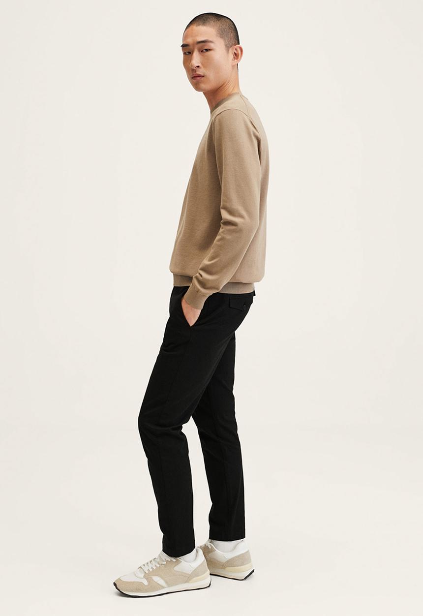 MANGO - Prato tapered crop pants - black