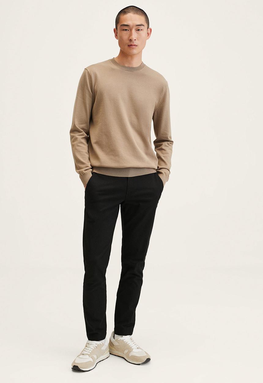 MANGO - Prato tapered crop pants - black