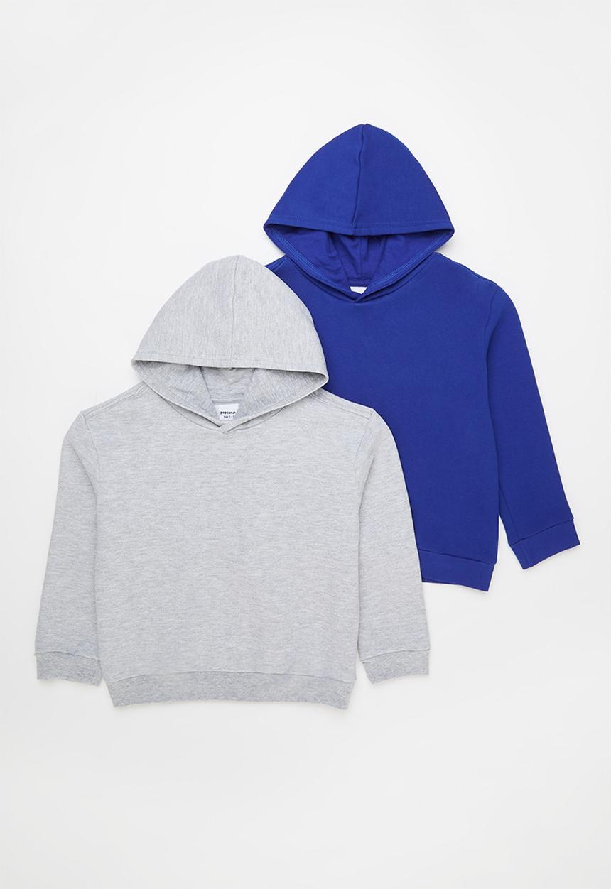 Pop Candy - 2 Pack hooded sweatshirt - grey & royal