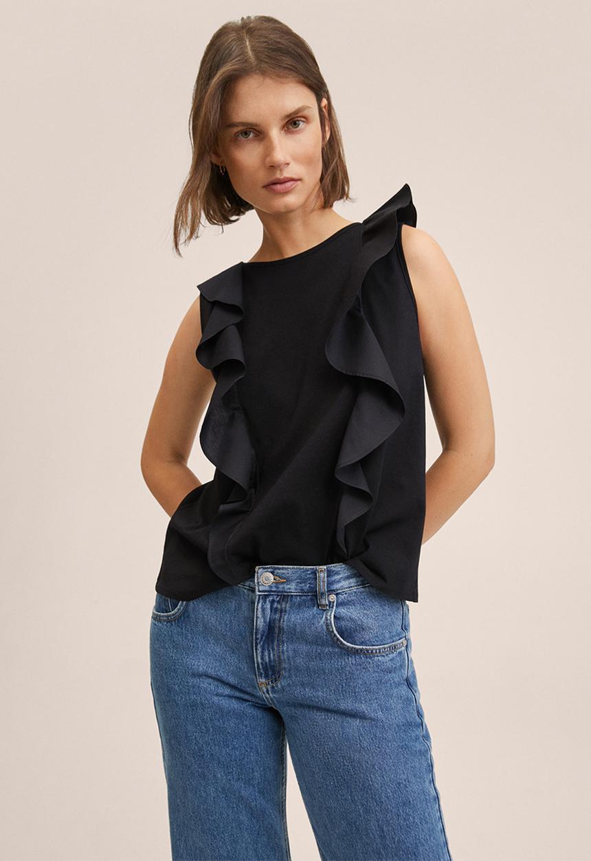 MANGO - T-shirt clara - black