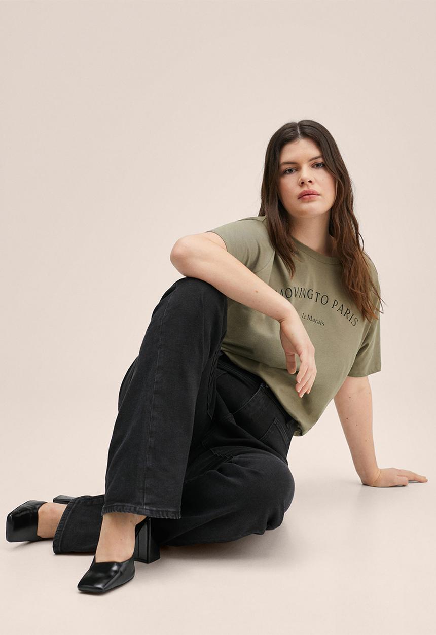 MANGO - Plus T-shirt pstilu2 - beige/khaki