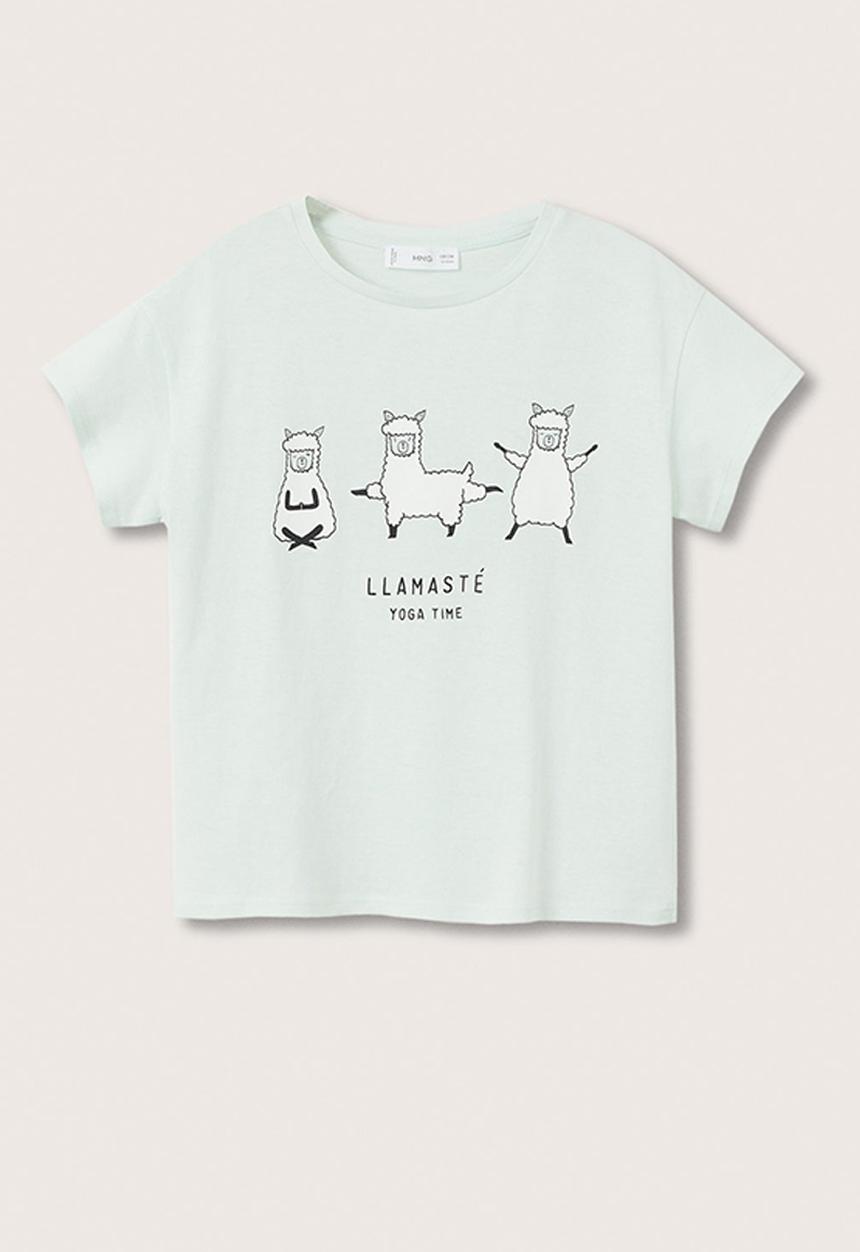 MANGO - T-shirt funny - green