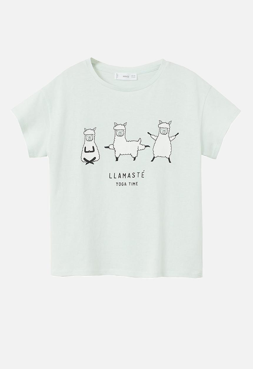 MANGO - T-shirt funny - green