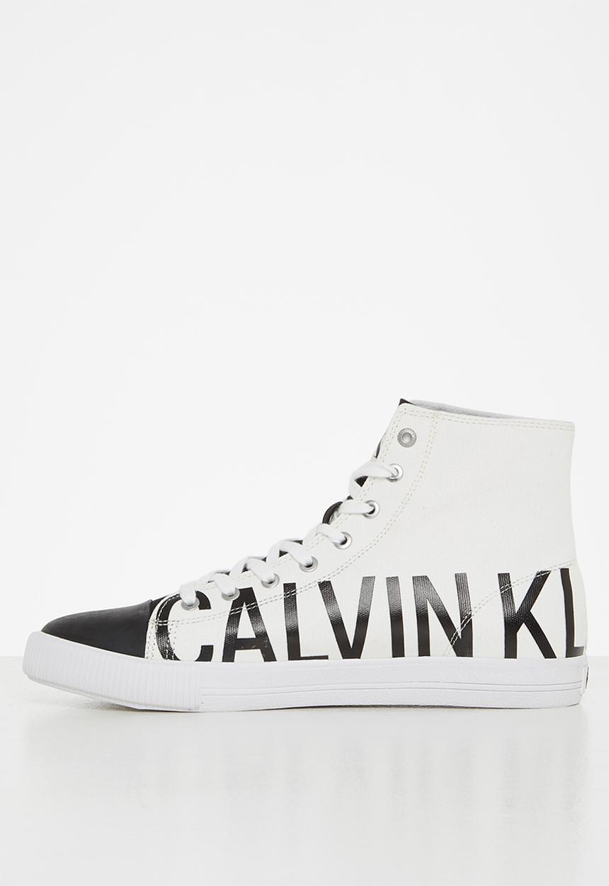 Calvin Klein - Ck vulcanized mid sneaker logo mens - white