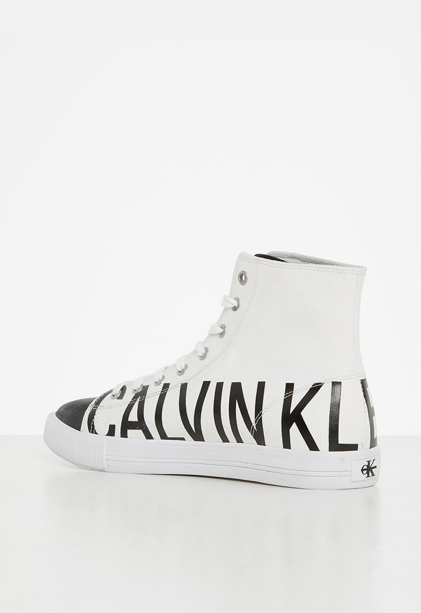 Calvin Klein - Ck vulcanized mid sneaker logo mens - white