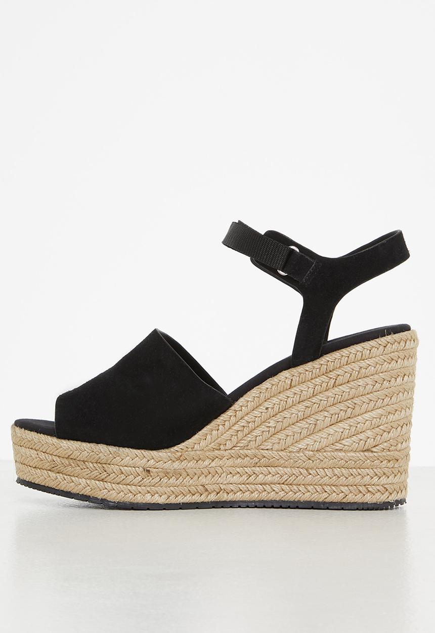 Calvin Klein - Wedge sandal ankle clip su - black