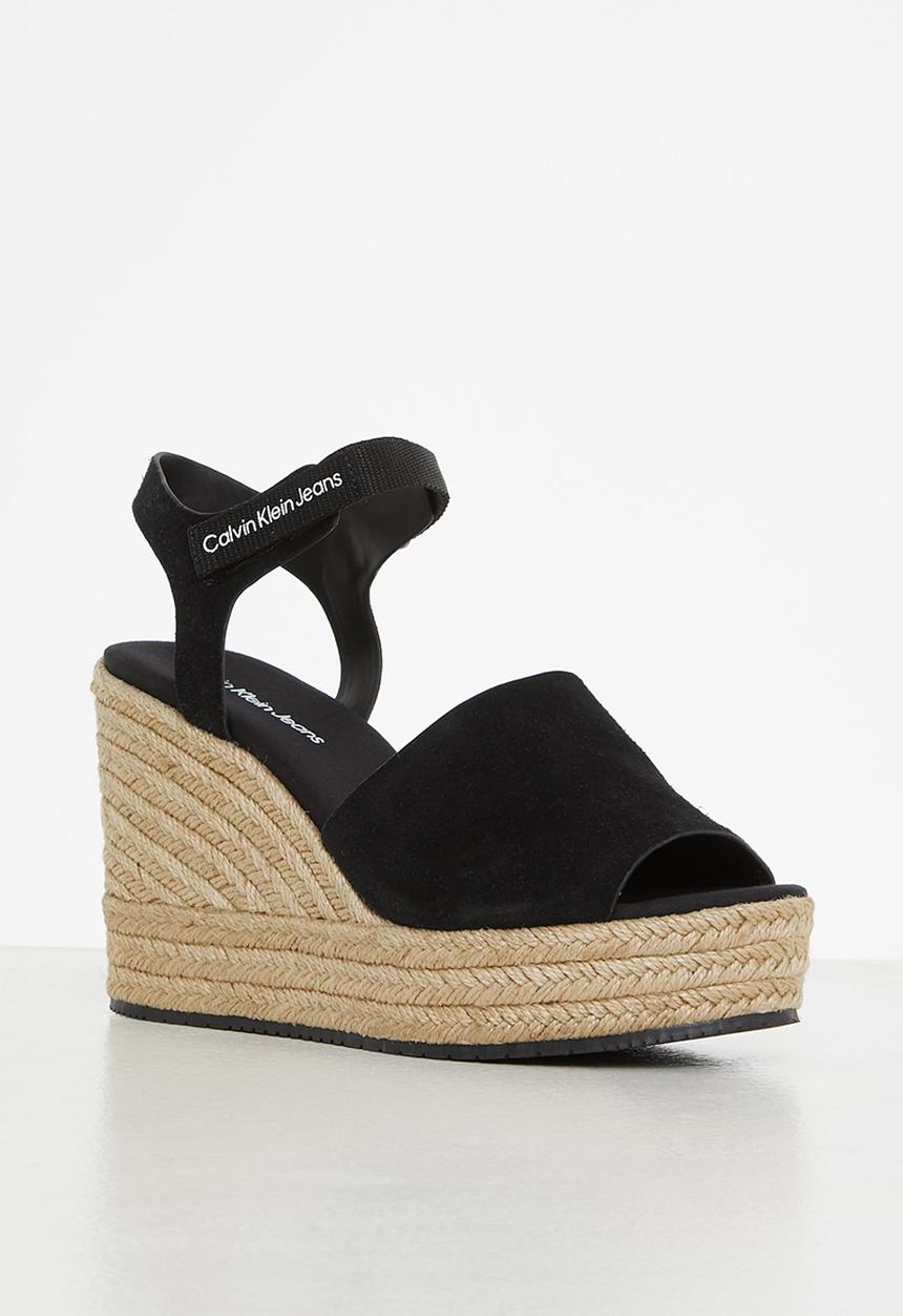 Calvin Klein - Wedge sandal ankle clip su - black