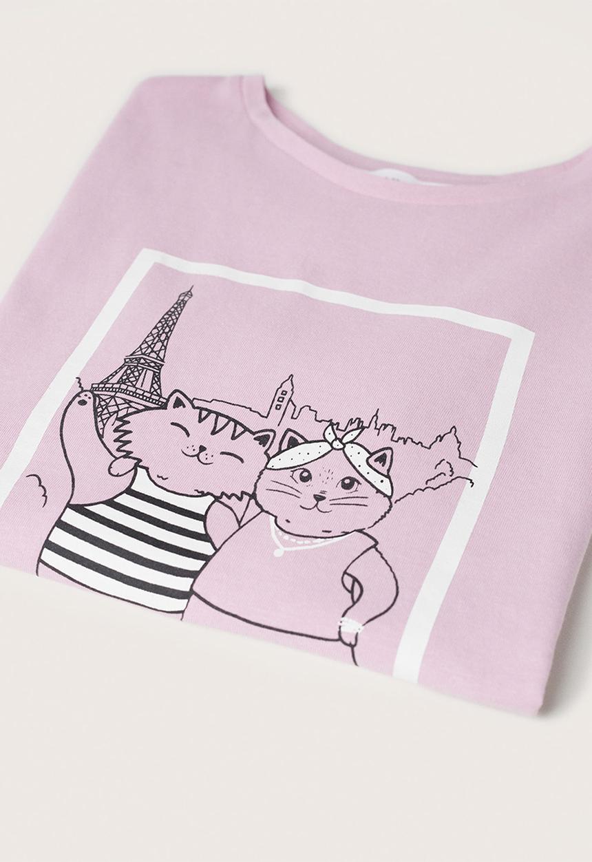 MANGO - T-shirt funny - purple