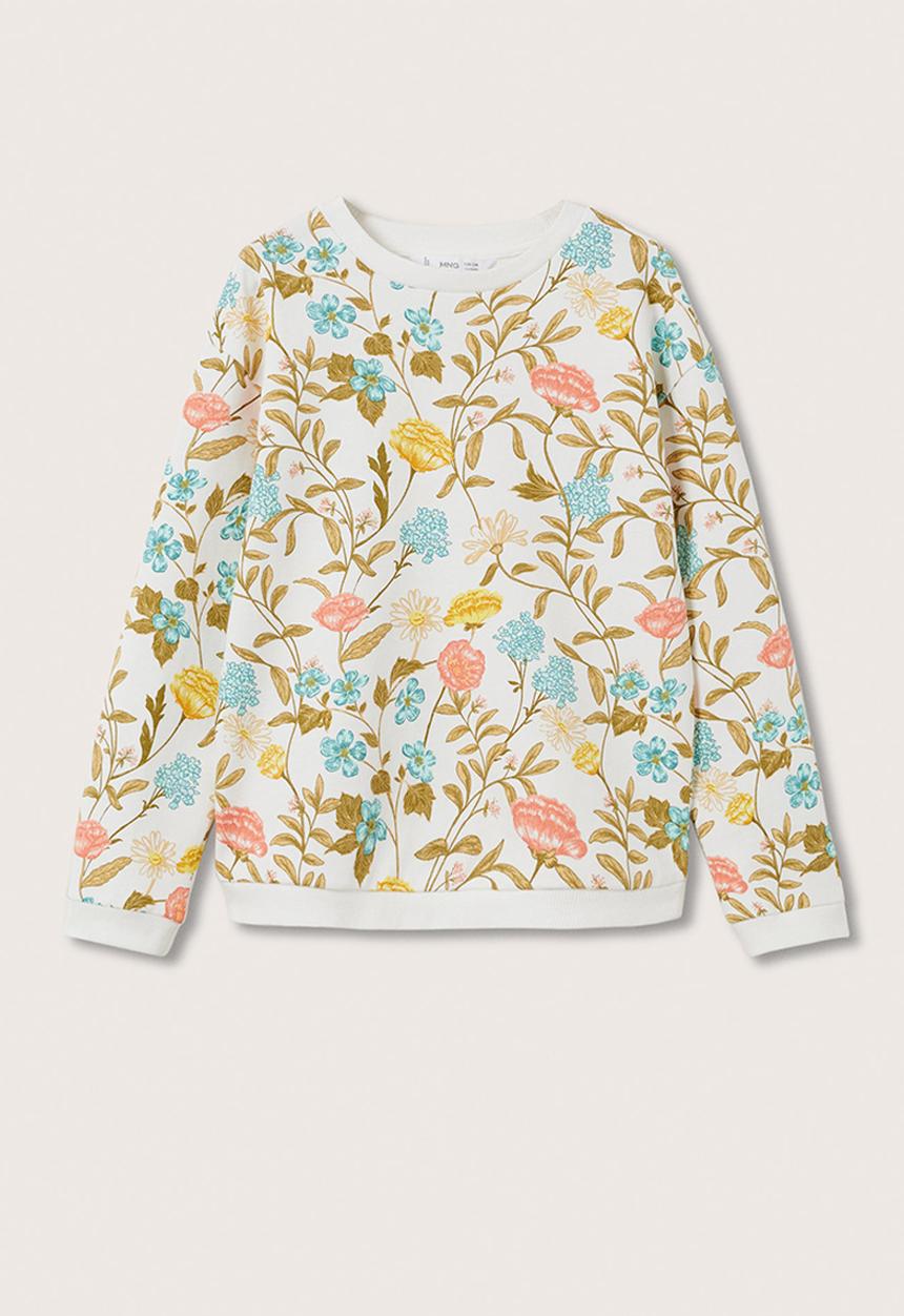 MANGO - Sweatshirt flower - white