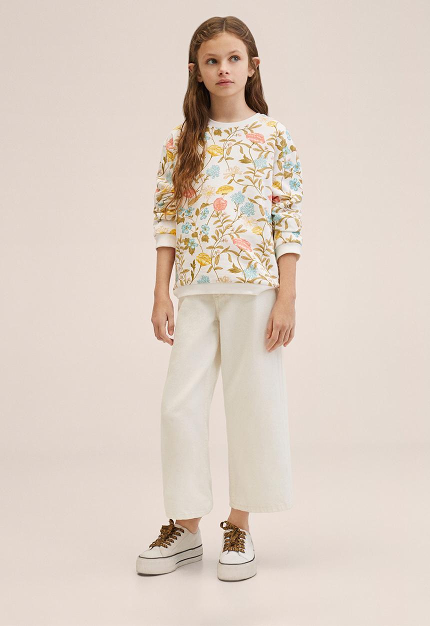 MANGO - Sweatshirt flower - white