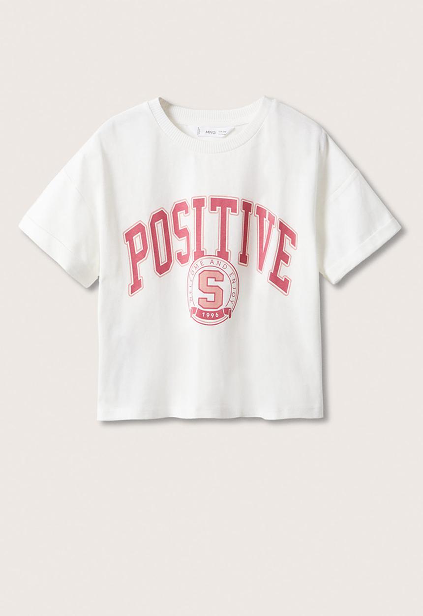 MANGO - T-shirt college - natural
