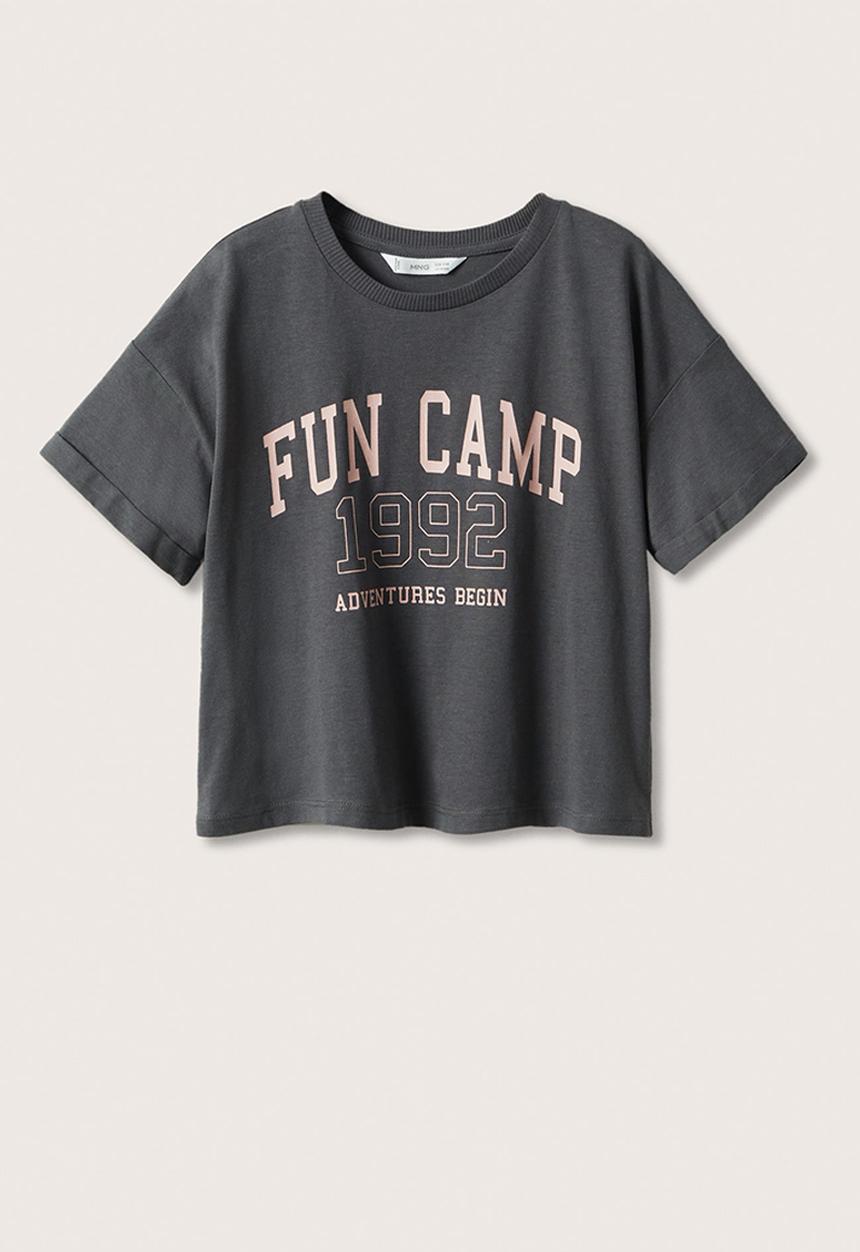 MANGO - T-shirt college - grey