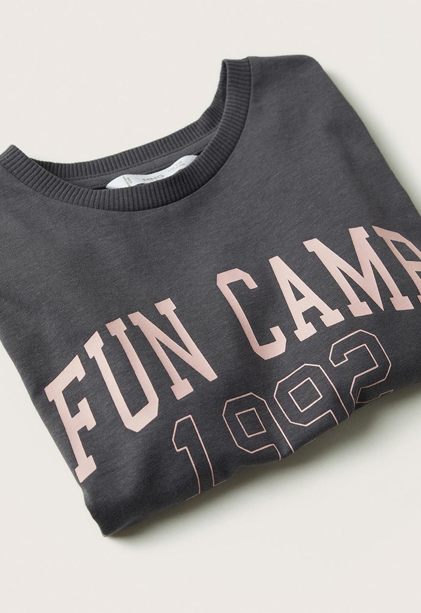 MANGO - T-shirt college - grey