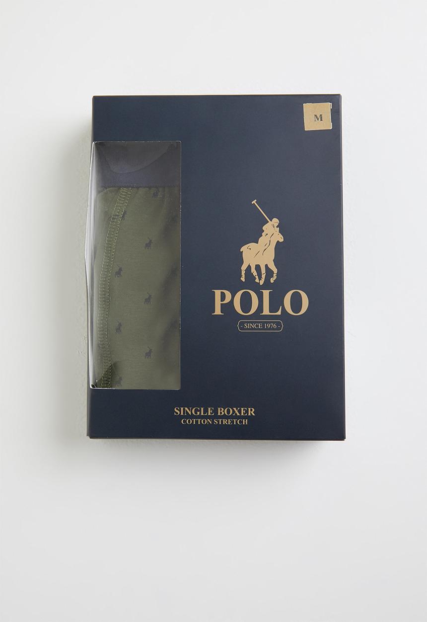 POLO - Men aop pony knit boxer - olive