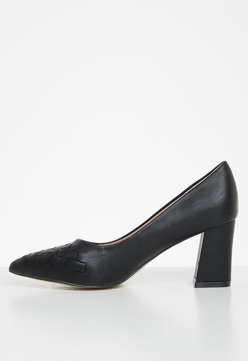 Plum - Holly plaited court heel - black