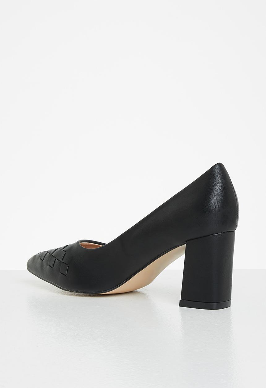 Plum - Holly plaited court heel - black