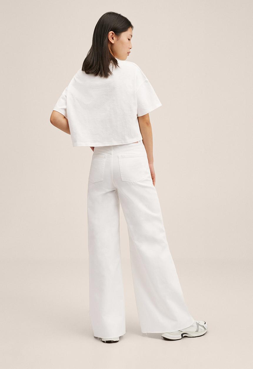 MANGO - Jeans flowy - white