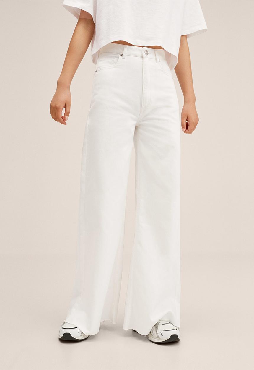MANGO - Jeans flowy - white