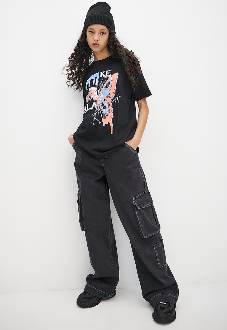 Blake - Graphic oversized tee - black