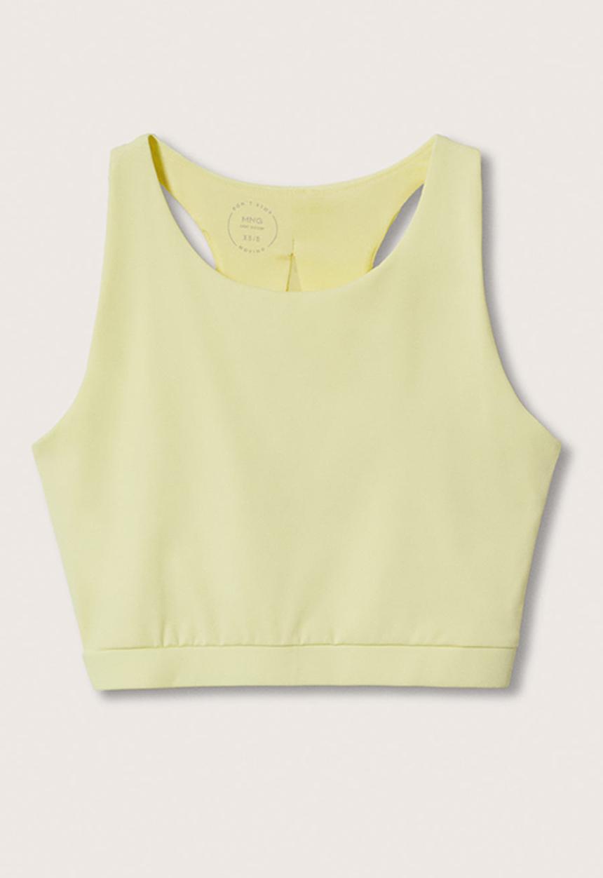 MANGO - Top mesh - yellow