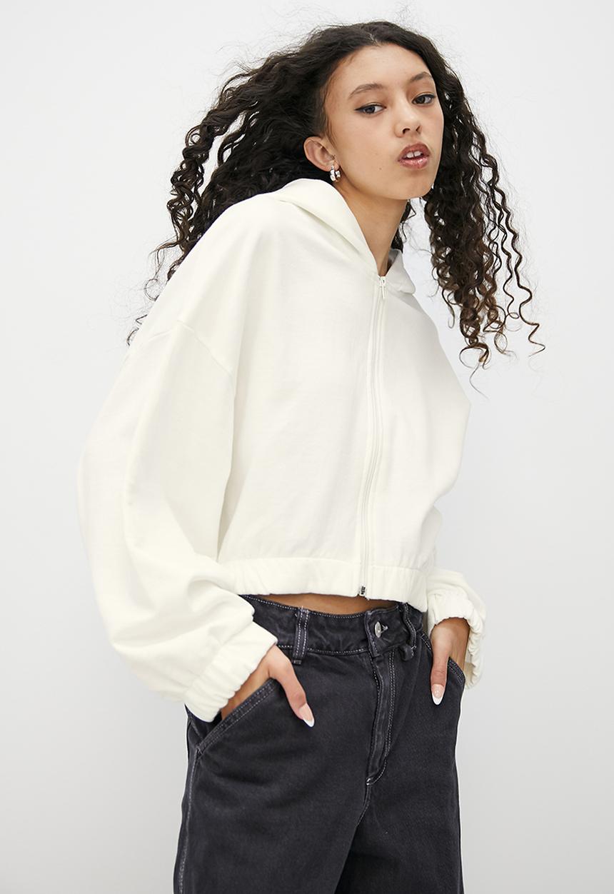 Blake - Zip thru hoodie - ecru